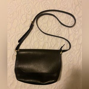 Fossil Black Eco Leather Crossbody Purse Large Flap